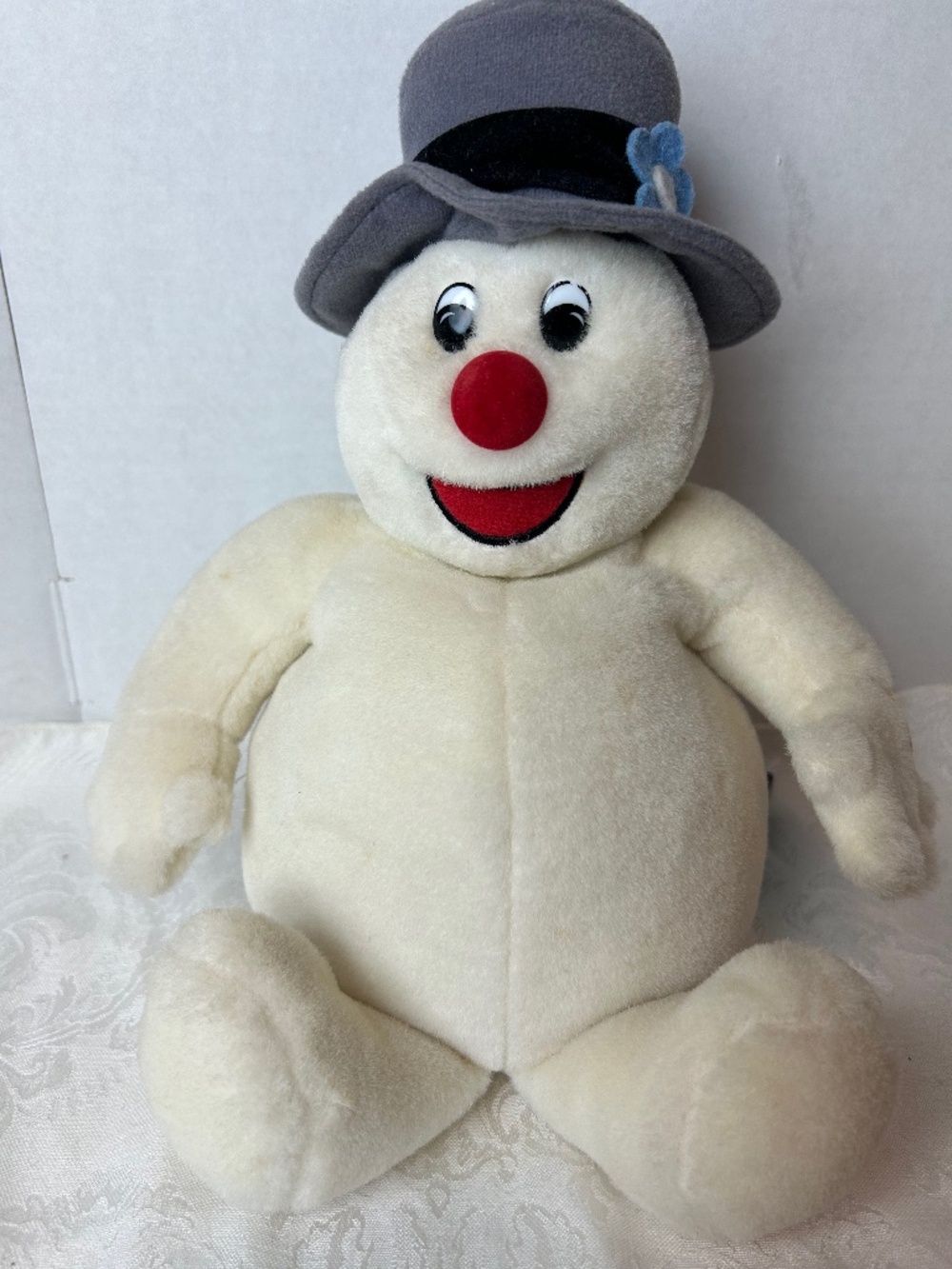 VTG Genny Frosty Snowman Plush Christmas Stuff Toy Whimsical Rare Animated 13"